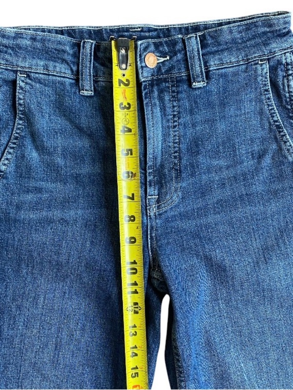 J. Crew High-Rise Trouser Flare Denim Jeans Size 25 Dark Wash - Picture 5 of 11